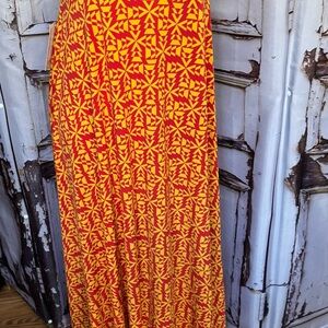 LuLaRoe Orange and red maxi A-Line Skirt Resort Wear